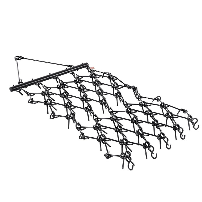 Drag Harrow, 1.2x1.2 m Durable Chain Harrow with 69 Sharp Teeth, Suitable for ATV UTV Tractor, Ideal for Soil Preparation, Seeding, Smoothing Landscapes, and Yard Gravel Driveway Maintenance