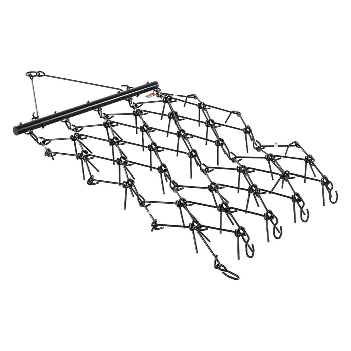 Drag Harrow, 1.2x1.7m Durable Chain Harrow with 80 Sharp Teeth, Suitable for ATV UTV Tractor, Ideal for Soil Preparation, Seeding, Smoothing Landscapes, and Yard Gravel Driveway Maintenance