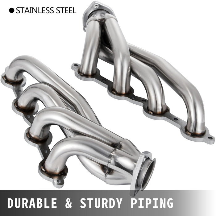 VEVOR Exhaust Header Set 1 5/8" Exhaust Turbo Headers, Stainless Steel Exhaust Manifold Headers, Shorty Engine Conversion LS Swap Exhaust Headers for Chevy Corvette 1963-1981 V8 Engines LS1 LS2 LS3 LS6 LS10 SUV/Truck Car