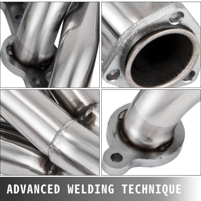 VEVOR Exhaust Header Set 1 5/8" Exhaust Turbo Headers, Stainless Steel Exhaust Manifold Headers, Shorty Engine Conversion LS Swap Exhaust Headers for Chevy Corvette 1963-1981 V8 Engines LS1 LS2 LS3 LS6 LS10 SUV/Truck Car