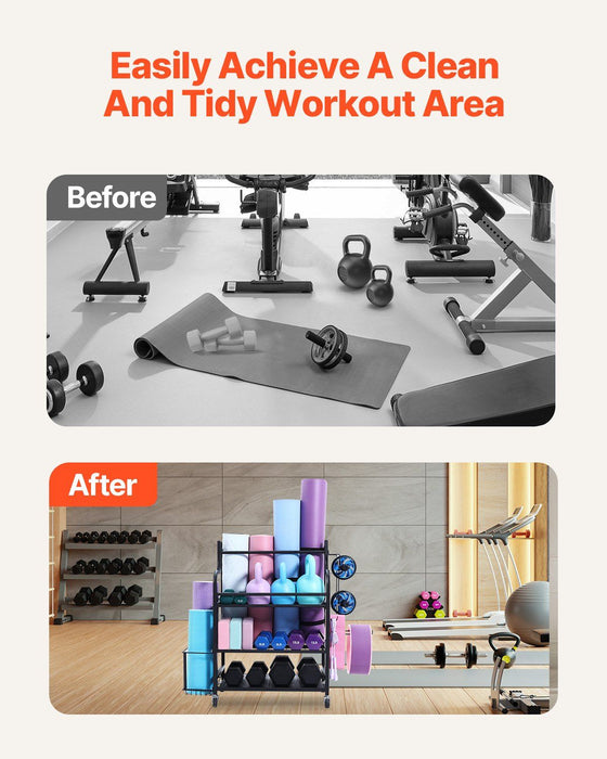 Home Gym Workout Equipment Organizer Yoga Mat Storage Weight Rack Dumbbell 1035 x 405 x 885 mm