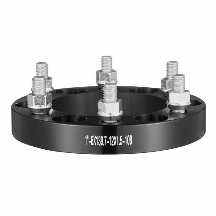 VEVOR 1" 6"x5.5" Wheel Spacers Wheel Adapters 6 Lug Forged Spacer 4 PCS Black