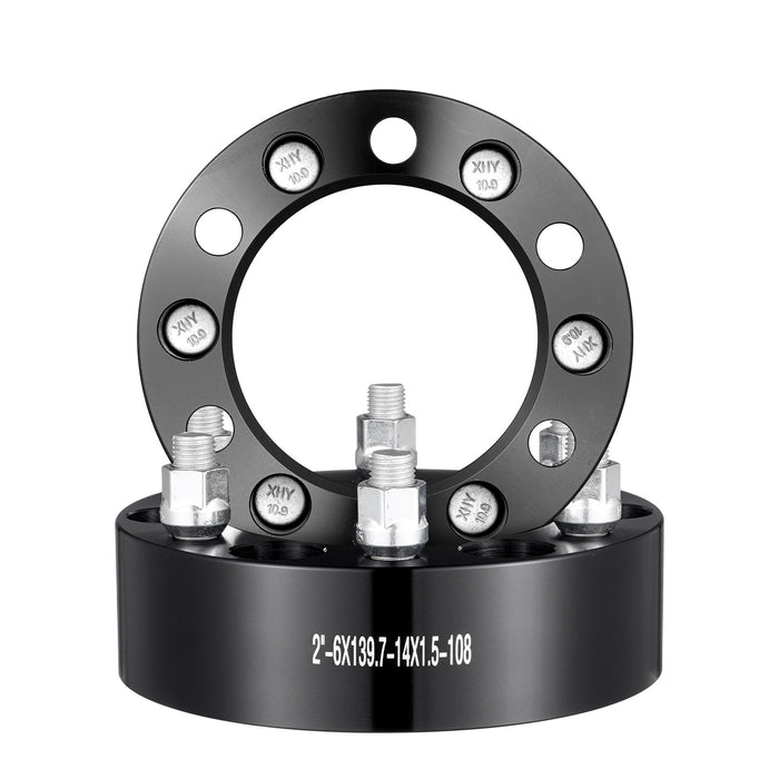 VEVOR 2" 6"x5.5" Wheel Spacers Wheel Adapters 6 Lug Forged Spacer 4 PCS Black