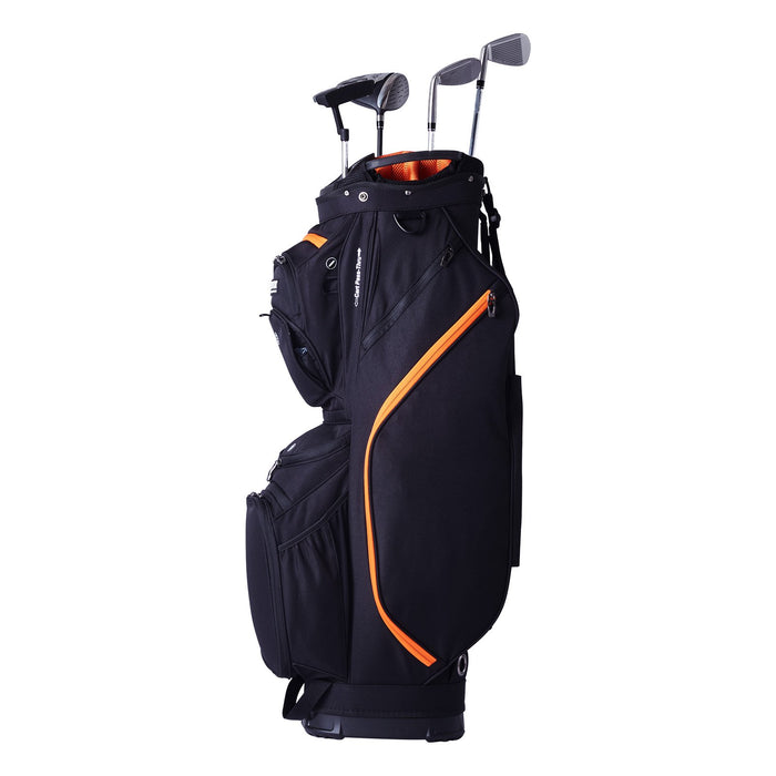 VEVOR Golf Cart Bag with 14 Way Organizer Divider Top, 36â€?13 Pockets Premium Cart Bag, Durable 600D Polyester Fabric Golf Bags with Handles & Dust Cover & Detachable Straps for Men & Women, Black & Orange
