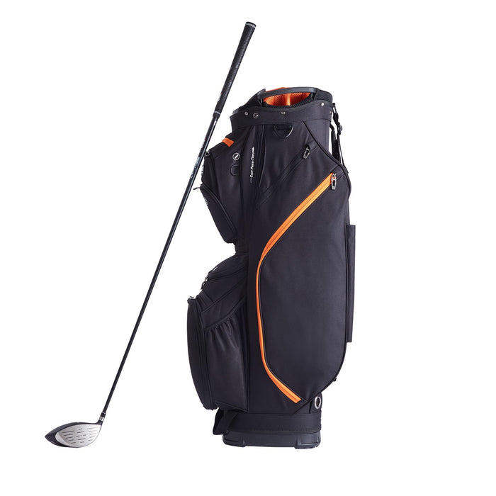 VEVOR Golf Cart Bag with 14 Way Organizer Divider Top, 36â€?13 Pockets Premium Cart Bag, Durable 600D Polyester Fabric Golf Bags with Handles & Dust Cover & Detachable Straps for Men & Women, Black & Orange