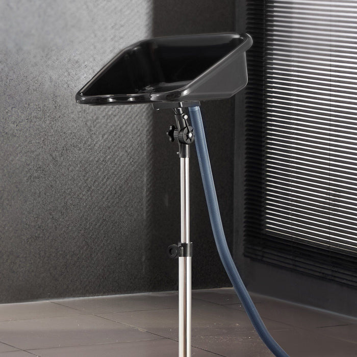 Portable Shampoo Bowl, Shampoo Sink with Adjustable Height & Angle, Salon Hair Wash Sink with Drain Hose and Star-Shaped Support Base for Barbershop Beauty Spa Center Home Use
