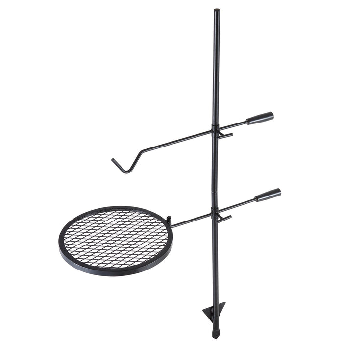 Swivel Campfire Grill Heavy Duty Steel Open Fire Cooking Grate Adjustable