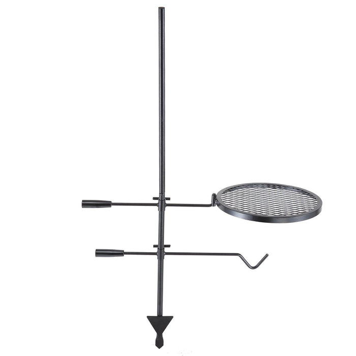 Swivel Campfire Grill Heavy Duty Steel Open Fire Cooking Grate Adjustable