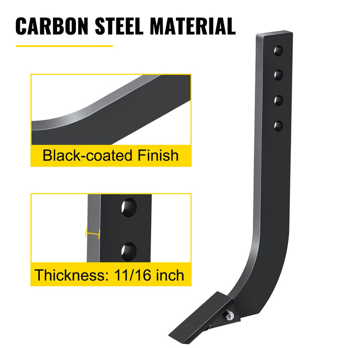 VEVOR Box Blade Shank, 46.4cm Scarifier Shank, 4 Holes Box Scraper Shank, Ripper Shank with Removable Tapered Teeth and Pins, Adjustable Shanks Assembly for Replacement, Digging, Plowing, 4PCS