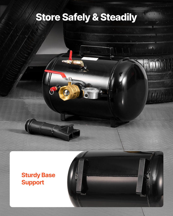 Air Tire Bead Seater, 5 Gal / 18.9 L, Heavy Duty Tire Bead Blaster Tool, 87-116 PSI Operating Pressure, Air Trigger Seating Inflator for Pickup, Truck, ATV, Jeep, Van, Lawn Tractor, RV, Black