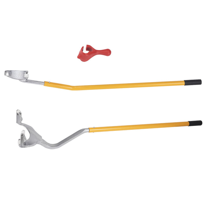 VEVOR Tire Mount Demount Tool, 571- 622 mm Manual Steel Tire Changer Mount Demount Removal Tool, with Extra Bead Holder, Tubeless Truck Bead Breaker, 3 PCS Tire Changing Tools, Orange