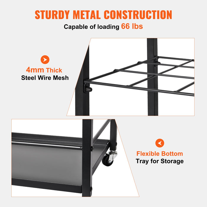 VEVOR Blueprint Storage Rack, 12 Slots Blueprint Holder with Wheels, Mobile Metal Blueprint Storage Cart for Map Poster Architectural Construction Plan, Roll File Organizer for Home, Office, School