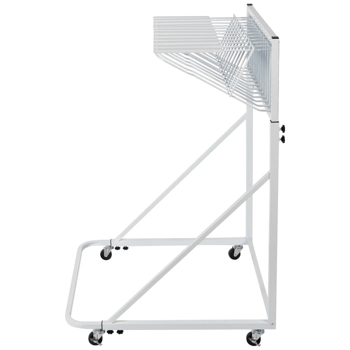 VEVOR Mobile Blueprint Storage Rack, Plan Holder with 12 Pivot Brackets, Mobile Blueprint Holder Adjustable Height & Length, Poster Display Rack for Office and Home (Rack Only Without Clamps)