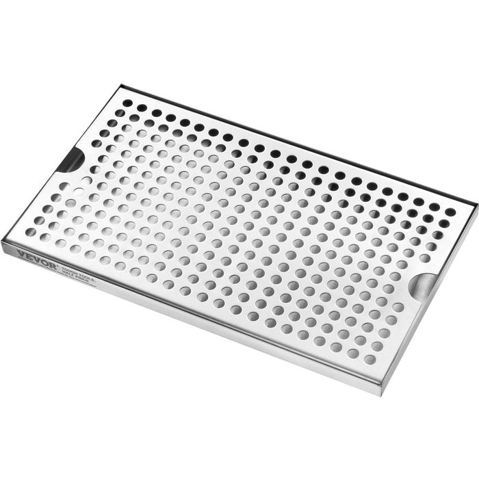 VEVOR Beer Drip Tray, 304 Stainless Steel Kegerator Drip Trays with 4 Non-Slip Rubber Pads and Detachable Cover, Heat / Cold Resistant Beer Tower Drip Pan for Bar Restaurant Coffee Shop Home