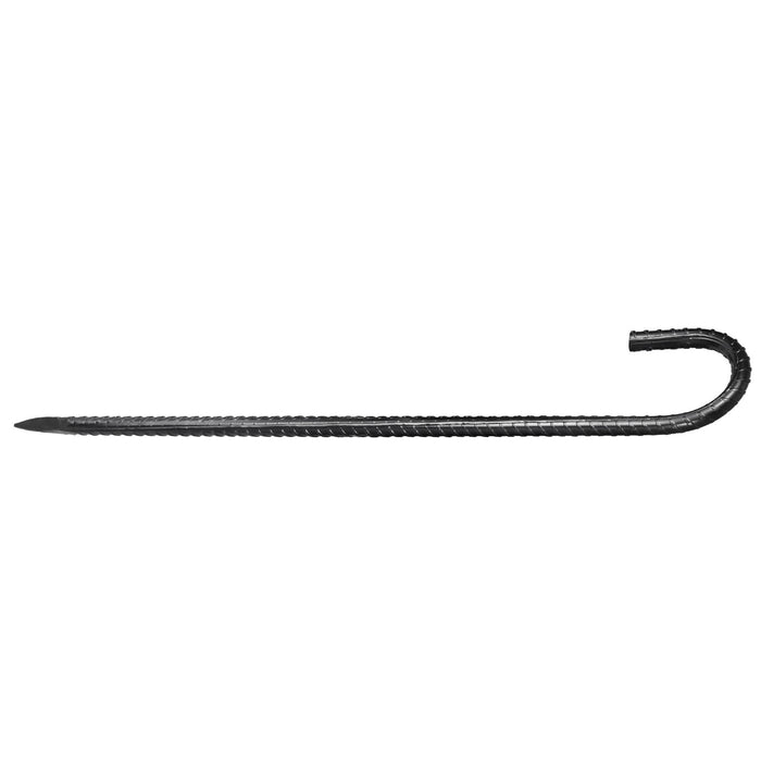 VEVOR Rebar Stakes, 406.4 mm, Heavy-Duty 10 mm Diameter J Hook, Galvanized Steel Ground Anchors with Chisel Point End & Rust-Resistant Coating, for Gardening Support, Fence, Camping Tents (24-Pack)