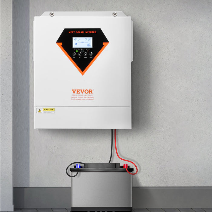 VEVOR Hybrid Solar Inverter, 3500W, All in One Pure Sine Wave Power Inverter Charger, 220V AC, with Built-in 100A MPPT Solar Charger Controller, for Off-Grid System Lead Acid Lithium Battery