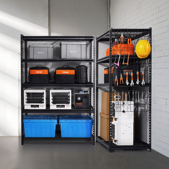 Storage Shelves, 1361 kg, 5 Tier Heavy Duty Garage Shelving, 609.6 x 1219.2 x 1828.8 mm Adjustable Metal Shelves for Industrial Shelving Unit Utility Shelf, for Kitchen, Warehouse, Basement