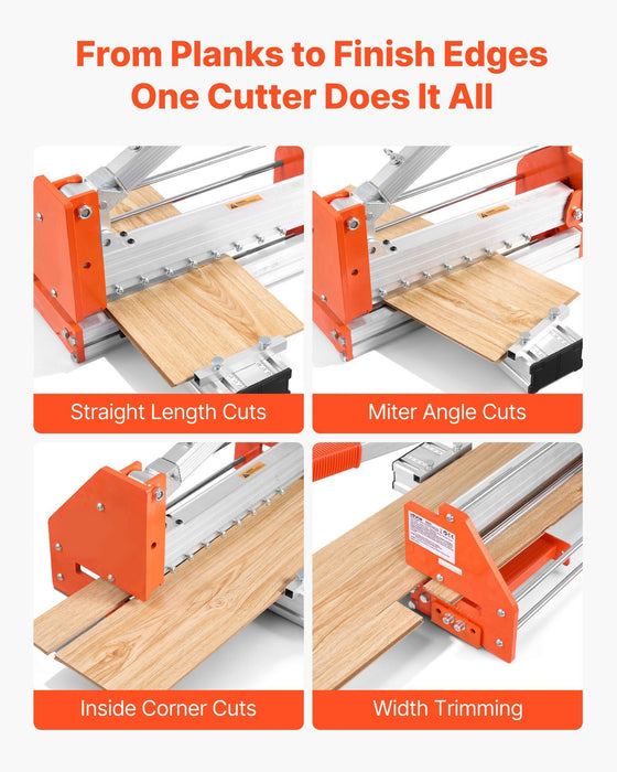 304.8mm Vinyl Floor Cutter, 12mm Thick Laminate Flooring Cutter with Upgraded Labor-Saving Aluminum-Alloy Lever, Telescoping Support Plate, Cuts Certain Engineered Wood, LVT, VCT, SPC, LVP, WPC
