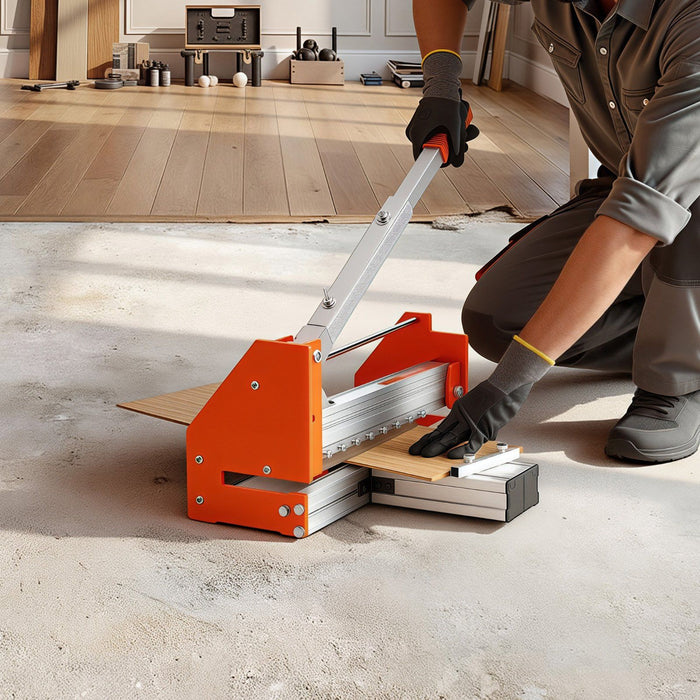 304.8mm Vinyl Floor Cutter, 12mm Thick Laminate Flooring Cutter with Upgraded Labor-Saving Aluminum-Alloy Lever, Telescoping Support Plate, Cuts Certain Engineered Wood, LVT, VCT, SPC, LVP, WPC
