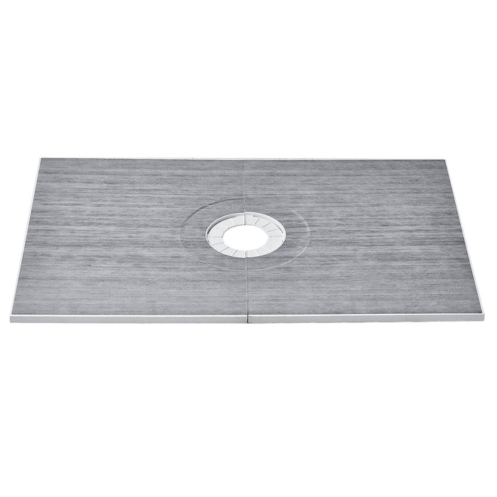 VEVOR Shower Curb Kit, 1524x965mm Shower Pan Kit with 160mm Central Drain, Lightweight EPS Shower Installation Kits with 2 Waterproof Cloths, Shower Pan Slope Sticks Fit for Bathroom