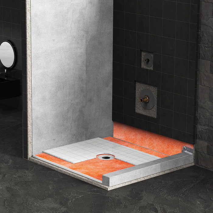 Waterproof Membrane for Shower, 1.2 x 40 m 46.45 m² Waterproofing Tile Membrane, 0.5mm Thickness Polyethylene Fabric Roll, Easy to Cut for Bathroom, Kitchen, Sauna, Walls, Underlayment