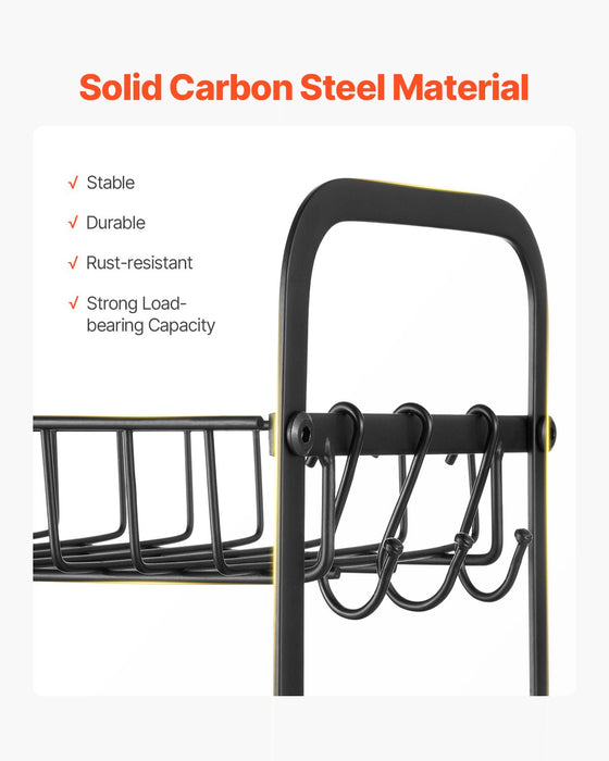 VEVOR 2 Tier Coffee Bar Organizer for Countertop w/ 12 Movable Hooks Mug Holder