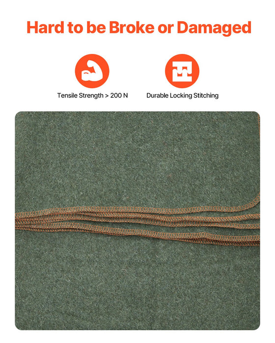 VEVOR Wool Camping Blanket 1.62 m x 2.23 m for Camping Hiking Travel Texture