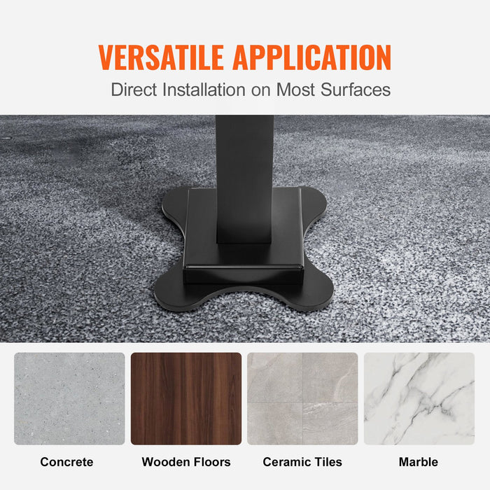VEVOR Handrail Outdoor Stairs 47.6 X 35.2 Inch Outdoor Handrail Outdoor Stair Railing Adjustable from 0 to 30 Degrees Handrail for Stairs Outdoor Aluminum Black Stair Railing Fit 3-4 Steps