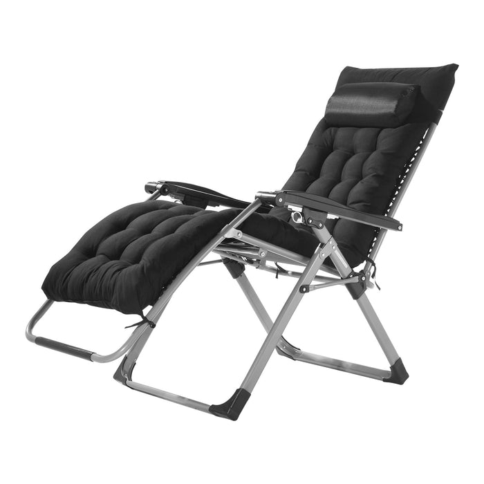VEVOR Zero Gravity Chair, 26 inch Zero Gravity Recliner Lounge Chair for Indoor and Outdoor, Adjustable Anti Gravity Chair with Cushion, Headrest, Footrest, and Cupholder, 500 lbs, Black