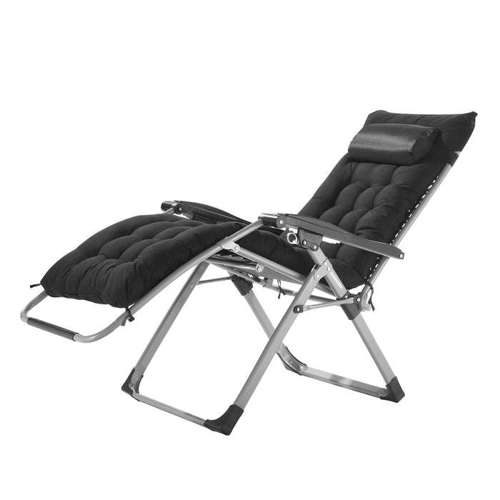 VEVOR Zero Gravity Chair, 26 inch Zero Gravity Recliner Lounge Chair for Indoor and Outdoor, Adjustable Anti Gravity Chair with Cushion, Headrest, Footrest, and Cupholder, 500 lbs, Black