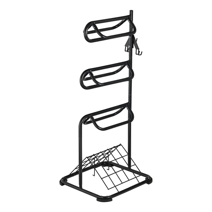 VEVOR Freestanding Saddle Stand, 30 x 30 x 68.5 in, 3 Tiers Saddle Rack, Heavy Duty Saddle Blanket Holder with Removable & Rotating Tiers, English & Western Saddle Rack for Tack Room Organization