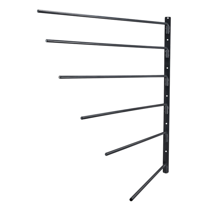 VEVOR Wall Mounted Saddle Rack, 30.9 x 29.9 x 5.5 in, Swing Out Saddle Holder, Six Tiers Horse Saddle Stand, Space Saving Horse Pad and Blanket Rack for Tack Room Organization Trailer Accessories