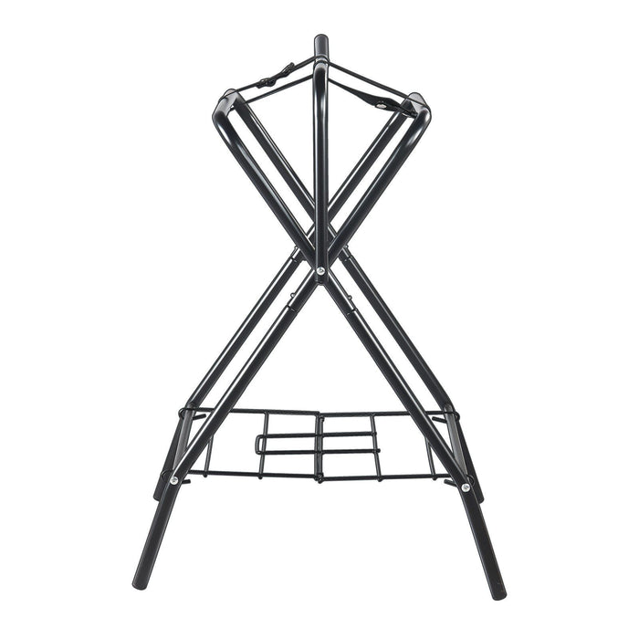 Folding Saddle Rack, 28 x 19 x 37.5 in, Freestanding Horse Saddle Stand, Portable Horse Blanket Holder, Heavy Duty Steel Saddle Rack for English & Western Saddles, Tack Storage, Black