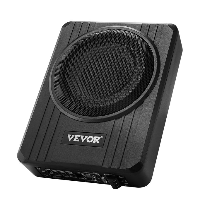 8" 400W Underseat Car Subwoofer, Slim Powered Car Subwoofers Under the Seat, Low Profile Audio Sub Built-in Amplifier, High/Low Level Input & Volume Controller for SUVs, Car, Truck, RV