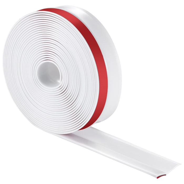 Garage Door Seal Top and Sides Seal Strip, 34 FT Universal Weather Stripping Replacement Soft and Hard Composite, Weatherproofing Garage Door TPE Seals with Adhesive Backed and Screws, White