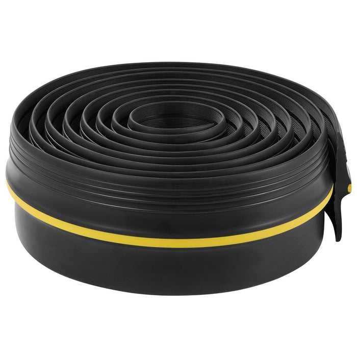 Garage Door Threshold Seal Strip, 12 FT Universal Garage Door Floor Seal Strip with Adhesive, Garage Door Bottom Weatherproof Strip, Upgraded Thick PVC DIY Weather Stripping Replacement, Black