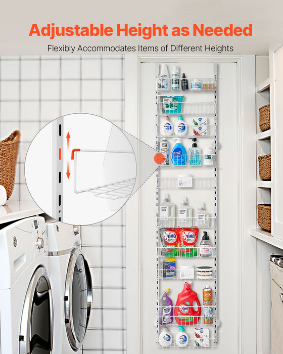 VEVOR 10-Tier Over the Door Pantry Organizer Hanging Storage Rack Adjustable