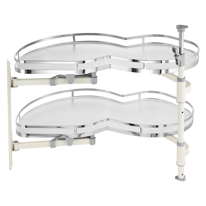 VEVOR Swing Left Blind Corner Cabinet, Pull Out Organizer for 36 inch Width Blind Cabinet, 2 Tier Height Adjustable Swing Tray, Soft Close Kitchen Cloud Blind Organizer, Left Open