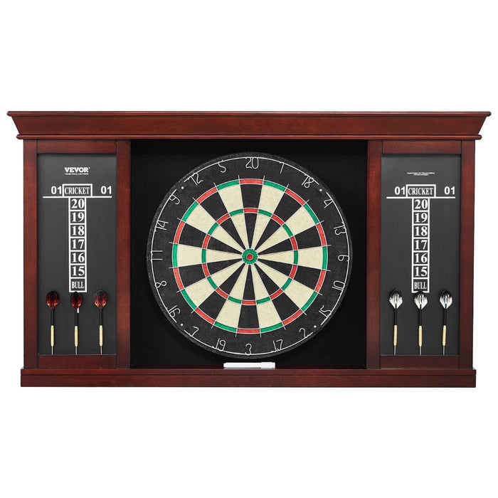 Dartboard and Cabinet Set, Ready-to-Play Bundle Official Size Dartboard Cabinet Set, Steel Tip Dart Cabinet, Features Easy Assembly, Complete with All Accessories, Perfect for Cricket Games