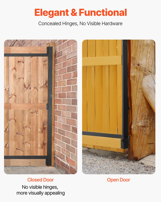 VEVOR Gate Building Kit, Fits 152.4 to 243.8 cm Wide Openings, Up from 182.9 to 213.4 cm High Fence, Adjustable Gate Building Kit, Anti Sag Full Gate Frame Kit with Latch Lock, for Wooden Fence, Iron