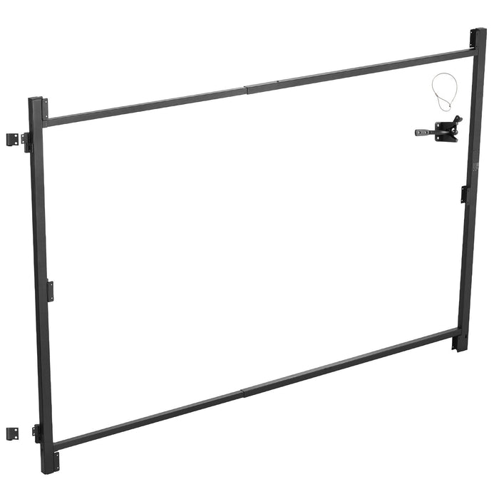 VEVOR Gate Building Kit, Fits 152.4 to 243.8 cm Wide Openings, Up from 182.9 to 213.4 cm High Fence, Adjustable Gate Building Kit, Anti Sag Full Gate Frame Kit with Latch Lock, for Wooden Fence, Iron