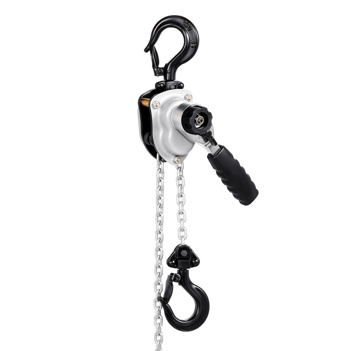 Manual Lever Chain Hoist, 1/4T 250KG Capacity Heavy Duty Come Along, 1.5M Lift G80 Alloy Steel Chain With Dual Pawl Mechanical Brake, 360° Rotating Hooks, for Warehouse Construction Garage