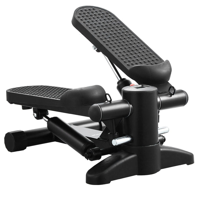 Stair Stepper, Mini Stepper for Exercise at Home, Hydraulic Fitness Stepper with Resistance Bands, Full Body Workout Cardio Equipment, Stair Climber with LCD Monitor, 330LBS Load Capacity