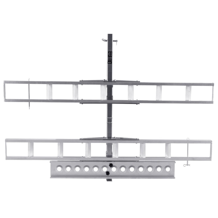 VEVOR Motorcycle Carrier, 2-Bike 272.15KGS Aluminum Motorcycle Carrier Hitch Mount, Loading Ramp, Scooter Dirt Bike Trailer Hauler, Ratchet Straps and Stabilizer, for Car, Truck with 2" Hitch Receiver