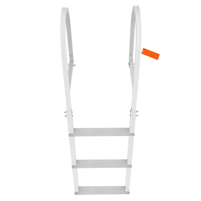 VEVOR Dock Ladder, Removable 3 Steps, 227 kg Load Capacity, Aluminum Alloy Pontoon Boat Ladder with 7.9 cm Wide Step & Nonslip Rubber Mat, Easy to Install for Ship/Lake/Pool/Marine Boarding