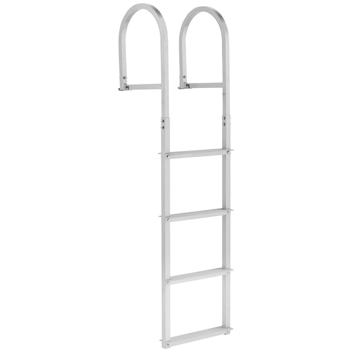 Removable Dock Ladder, 4 Steps, Aluminum Alloy Pontoon Boat Swim Ladder, with Non-Slip Wide Steps, 227 kg Weight Capacity, Quick Release Design, for Lake Swimming, Pool, Boat, Marine Boarding