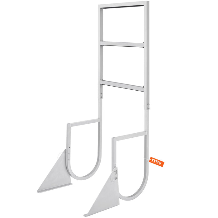 VEVOR Dock Ladder, Flip-Up 3 Steps, 159 kg Load Capacity, Aluminum Alloy Pontoon Boat Ladder with 50.8 mm Wide Step & Nonslip Rubber Mat, Easy to Install for Ship/Lake/Pool/Marine Boarding