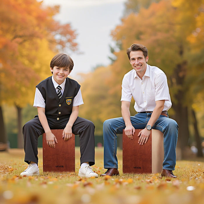 VEVOR Cajon Box Drum, with Internal Snare Wires, Lightweight Wooden Percussion Box, Portable Birch Wood Drum Musical Instrument with Silicone Feet, for Beginners and Professionals, 305 x 305 x 430 mm