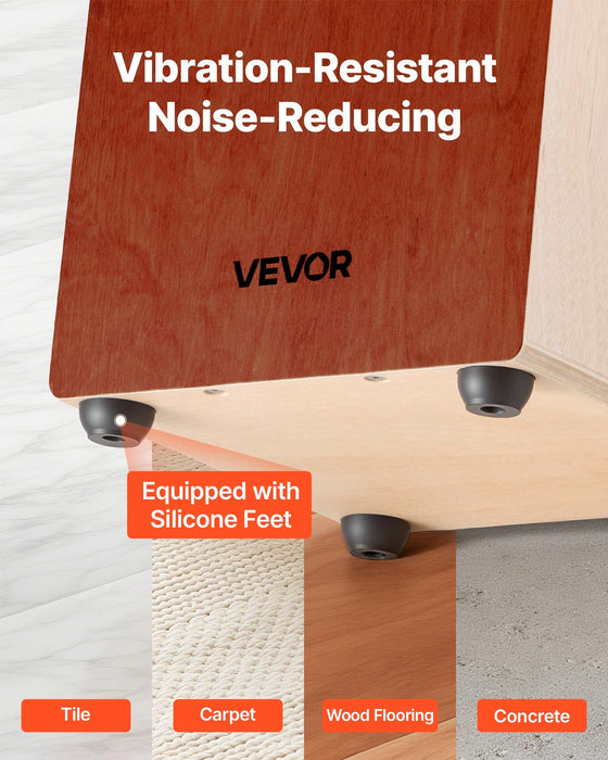 VEVOR Cajon Box Drum, with Internal Guitar Strings, Lightweight Wooden Percussion Box, Portable Birch Wood Drum Musical Instrument with Travel Bag, for Beginners and Professionals, 305 x 305 x 430 mm