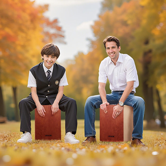 VEVOR Cajon Box Drum, with Internal Guitar Strings, Lightweight Wooden Percussion Box, Portable Birch Wood Drum Musical Instrument with Silicone Feet, for Beginner & Professional, 305 x 305 x 430 mm